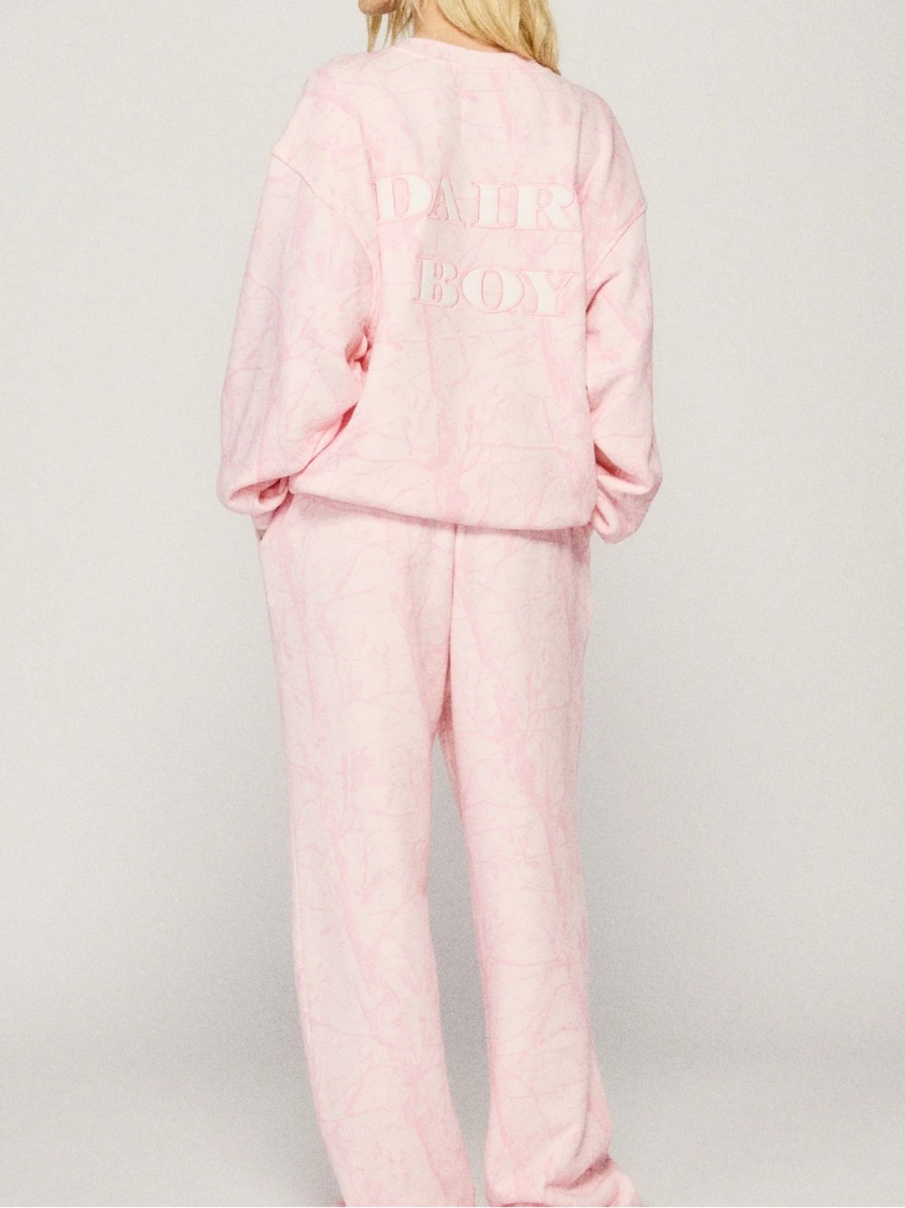 Dairy Boy Pink Bubblegum Camo sweatpants and sweatshirt set xsmall new with tags